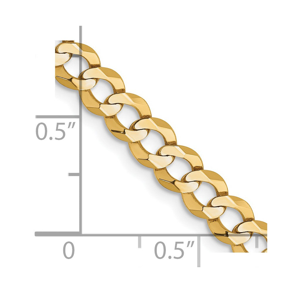 FJC Finejewelers 14 kt Yellow Gold Curb Lightweight Flat Cuban Chain 22 Inches x 4.7 mm