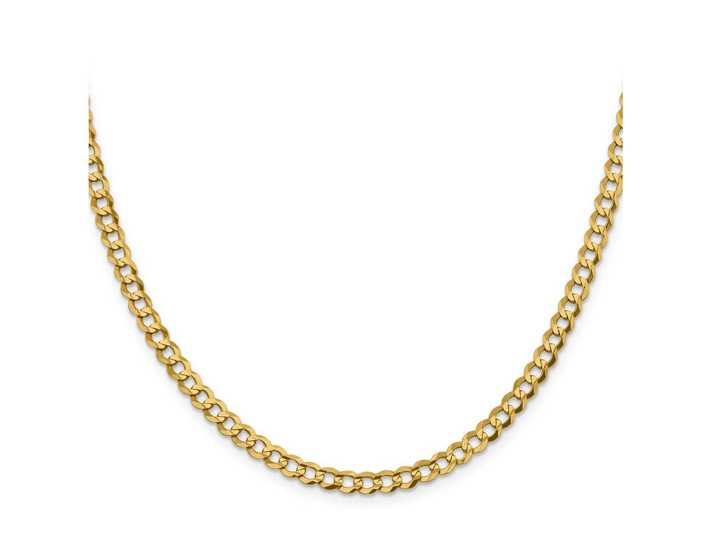 FJC Finejewelers 14 kt Yellow Gold Curb Lightweight Flat Cuban Chain 26 Inches x 4.7 mm