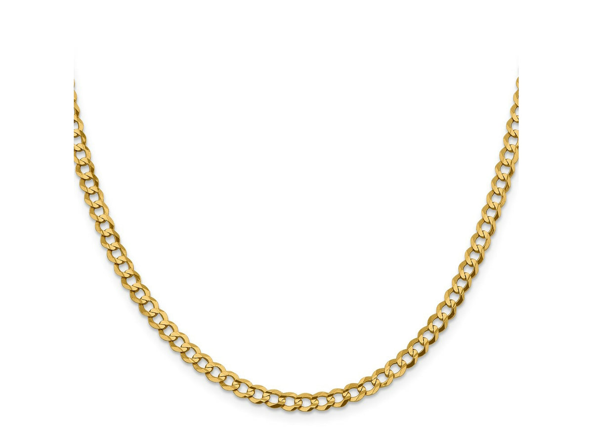 FJC Finejewelers 14 kt Yellow Gold Curb Lightweight Flat Cuban Chain 26 Inches x 4.7 mm