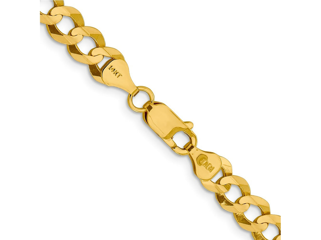 FJC Finejewelers 14 kt Yellow Gold Curb Lightweight Flat Cuban Chain Bracelet 9 Inches x 7.2 mm