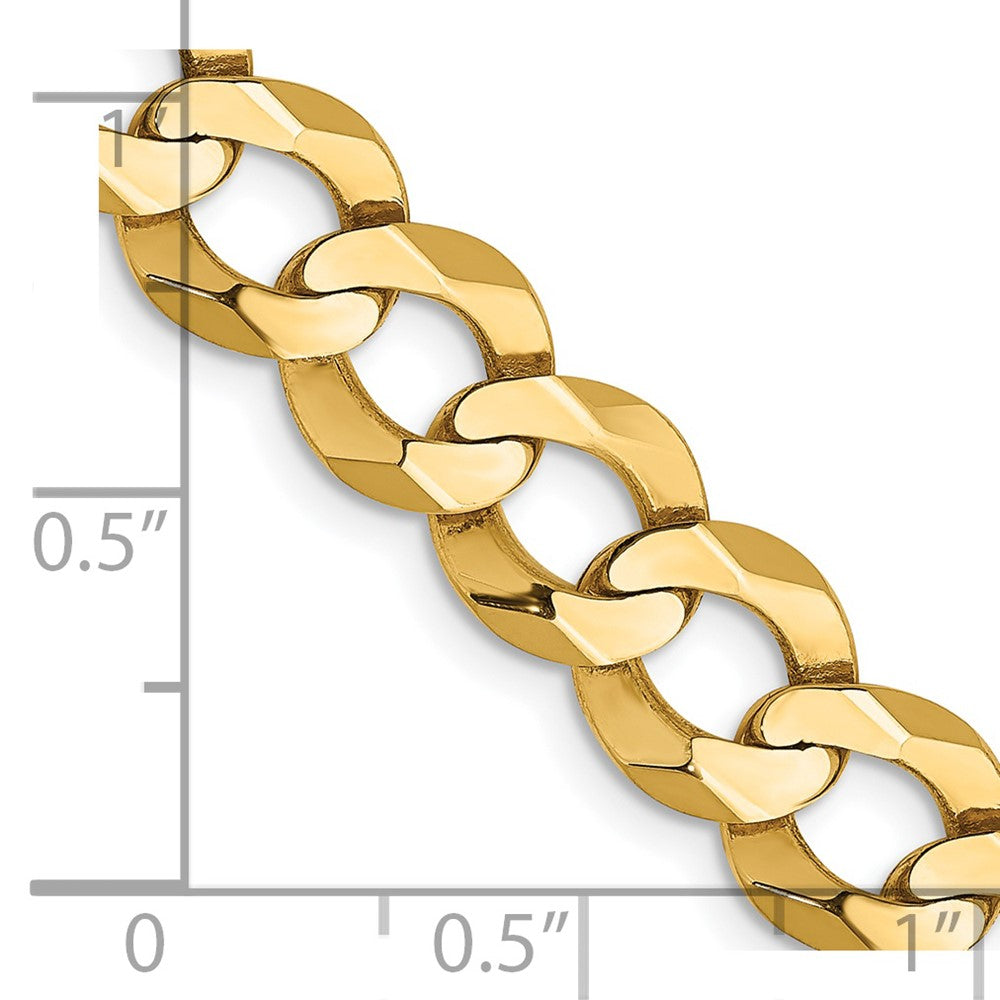 FJC Finejewelers 14 kt Yellow Gold Curb Lightweight Flat Cuban Chain Bracelet 9 Inches x 8.3 mm