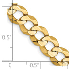 FJC Finejewelers 14 kt Yellow Gold Curb Lightweight Flat Cuban Chain Bracelet 9 Inches x 8.3 mm