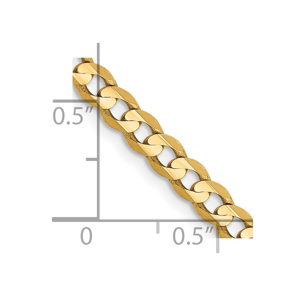 FJC Finejewelers 14 kt Yellow Gold Open Concave Curb Chain 28 Inches x 3.8 mm