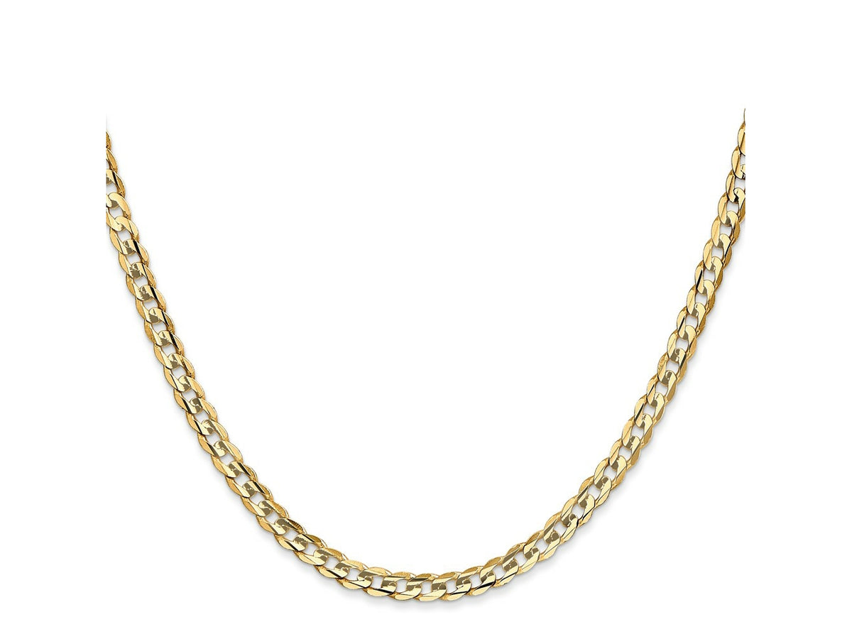 FJC Finejewelers 14 kt Yellow Gold Open Concave Curb Chain 28 Inches x 3.8 mm