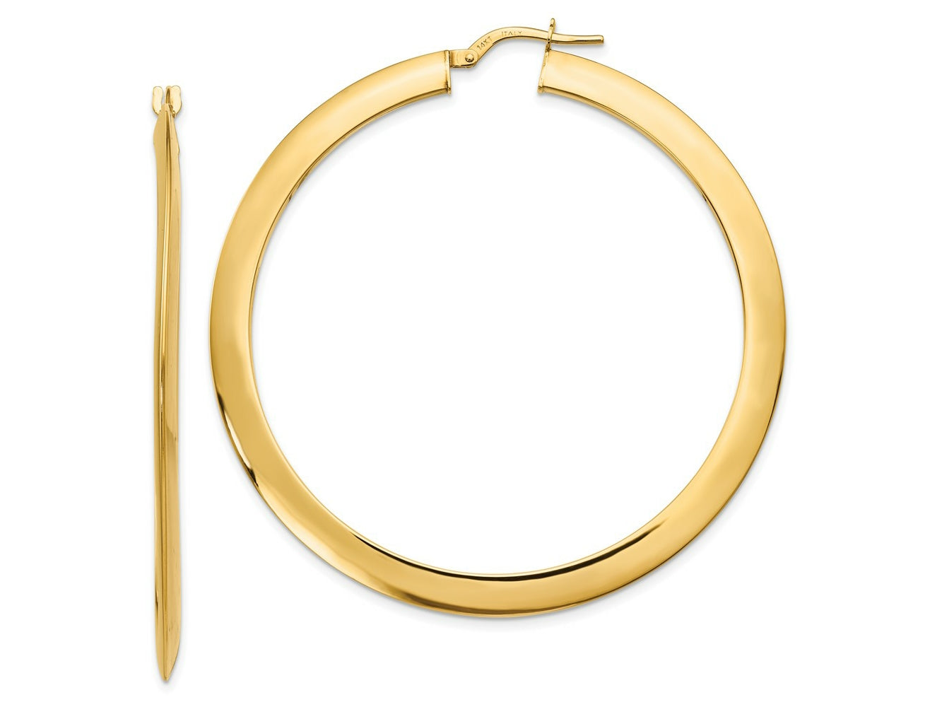 FJC Finejewelers 14 kt Yellow Gold Polished Hoop Earrings 55 mm x 53 mm