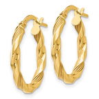 FJC Finejewelers 14 kt Yellow Gold Polished and Textured Hoop Earrings 20 mm x 15 mm