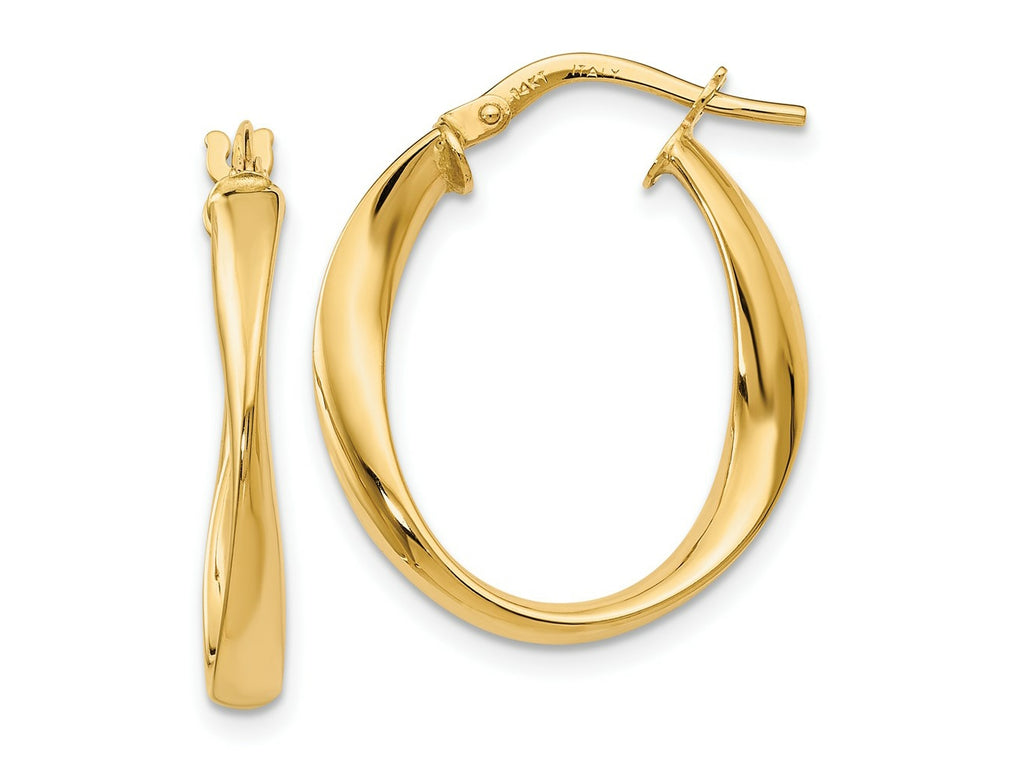 FJC Finejewelers 14 kt Yellow Gold Polished Hoop Earrings 24 mm x 21 mm