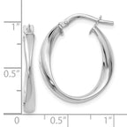 FJC Finejewelers 14 kt White Gold Hoops Polished Hoop Earrings 25 mm x 21 mm