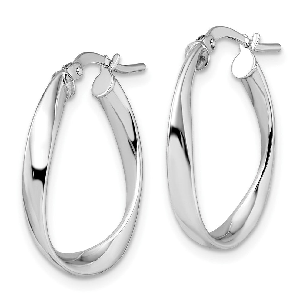 FJC Finejewelers 14 kt White Gold Hoops Polished Hoop Earrings 25 mm x 21 mm