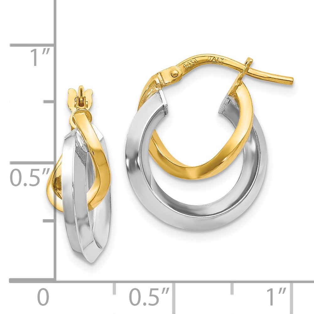 FJC Finejewelers 14 kt Two Tone Gold Two-tone Hoop Earrings 18 mm x 15 mm