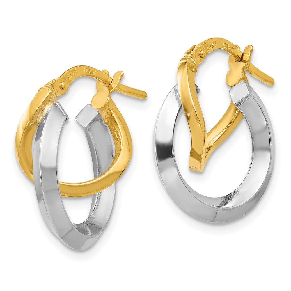 FJC Finejewelers 14 kt Two Tone Gold Two-tone Hoop Earrings 18 mm x 15 mm