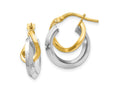 FJC Finejewelers 14 kt Two Tone Gold Two-tone Hoop Earrings 18 mm x 15 mm