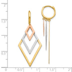 FJC Finejewelers 14 kt Tri Color Gold Tri-Color Dangle Hoop Earrings 44 mm x 18 mm