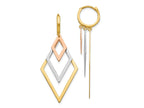 FJC Finejewelers 14 kt Tri Color Gold Tri-Color Dangle Hoop Earrings 44 mm x 18 mm