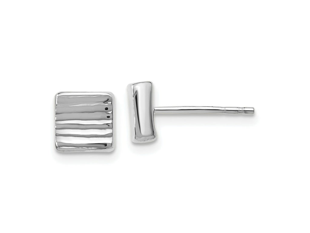 FJC Finejewelers 14 kt White Gold Button Post Earrings 7 mm x 6 mm