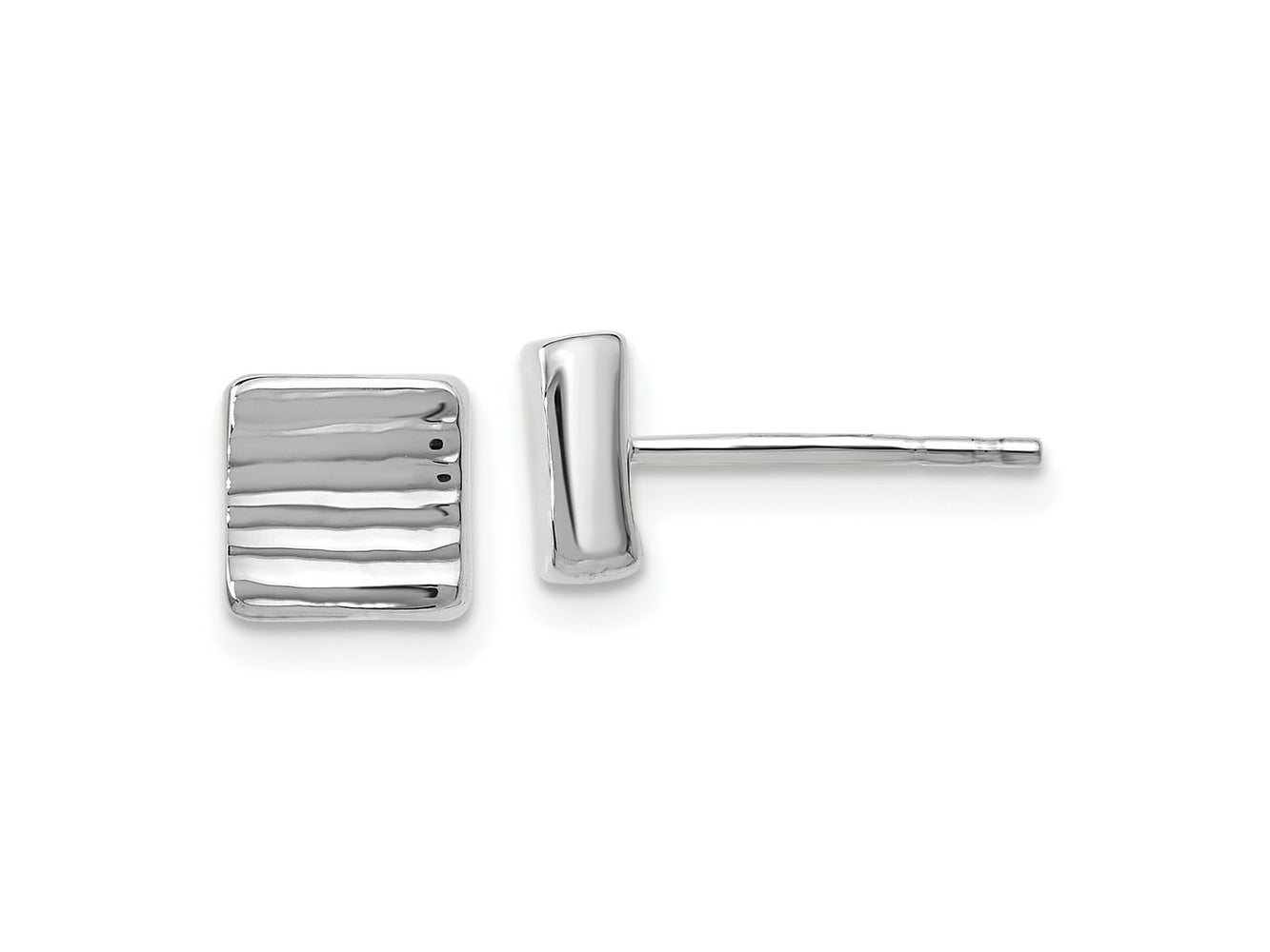 FJC Finejewelers 14 kt White Gold Button Post Earrings 7 mm x 6 mm