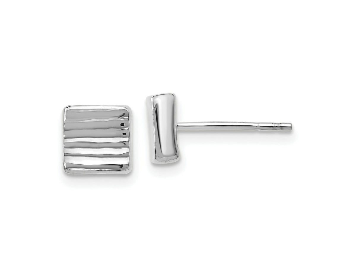 FJC Finejewelers 14 kt White Gold Button Post Earrings 7 mm x 6 mm