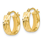 FJC Finejewelers 14 kt Yellow Gold Polished and Bright Cut Hoop Earrings 14 mm x 14 mm
