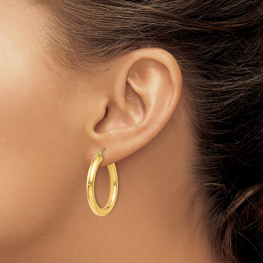 FJC Finejewelers 14 kt Yellow Gold Polished Lightweight Hoop Earrings 31 mm x 29 mm