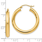 FJC Finejewelers 14 kt Yellow Gold Polished Lightweight Hoop Earrings 31 mm x 29 mm