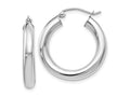 FJC Finejewelers 14 kt White Gold Hoops Polished Lightweight Hoop Earrings 26 mm x 24 mm