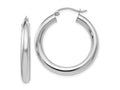 FJC Finejewelers 14 kt White Gold Hoops Polished Lightweight Hoop Earrings 31 mm x 29 mm