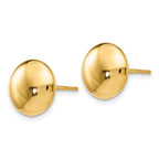 FJC Finejewelers 14 kt Yellow Gold Polished Button Post Earrings 11 mm x 11 mm