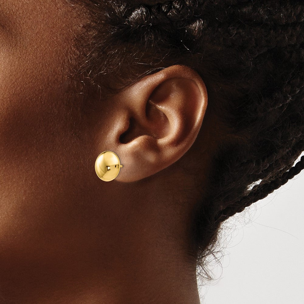 FJC Finejewelers 14 kt Yellow Gold Polished Button Post Earrings 11 mm x 11 mm