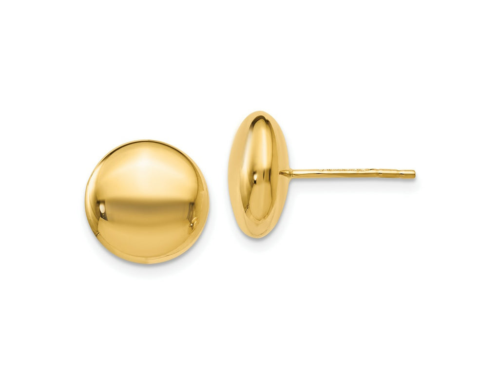 FJC Finejewelers 14 kt Yellow Gold Polished Button Post Earrings 11 mm x 11 mm