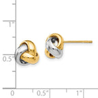 FJC Finejewelers 14 kt Two Tone Gold Button Two-tone Polished Love Knot Earrings 8 mm x 9 mm