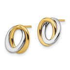 FJC Finejewelers 14 kt Two Tone Gold Button Two-tone Polished Love Knot Earrings 11 mm x 11 mm