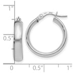 FJC Finejewelers 14 kt White Gold Hoops Polished Hoop Earrings 20 mm x 18 mm