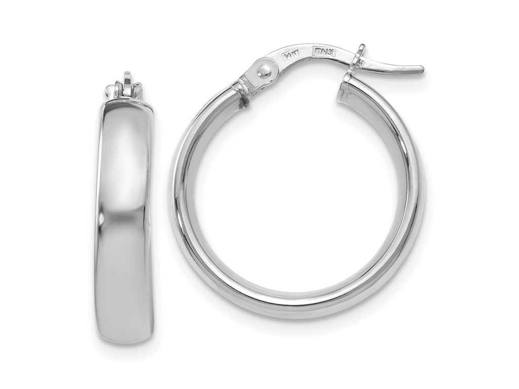 FJC Finejewelers 14 kt White Gold Hoops Polished Hoop Earrings 20 mm x 18 mm