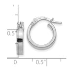 FJC Finejewelers 14 kt White Gold Hoops Polished Hoop Earrings 15 mm x 13 mm
