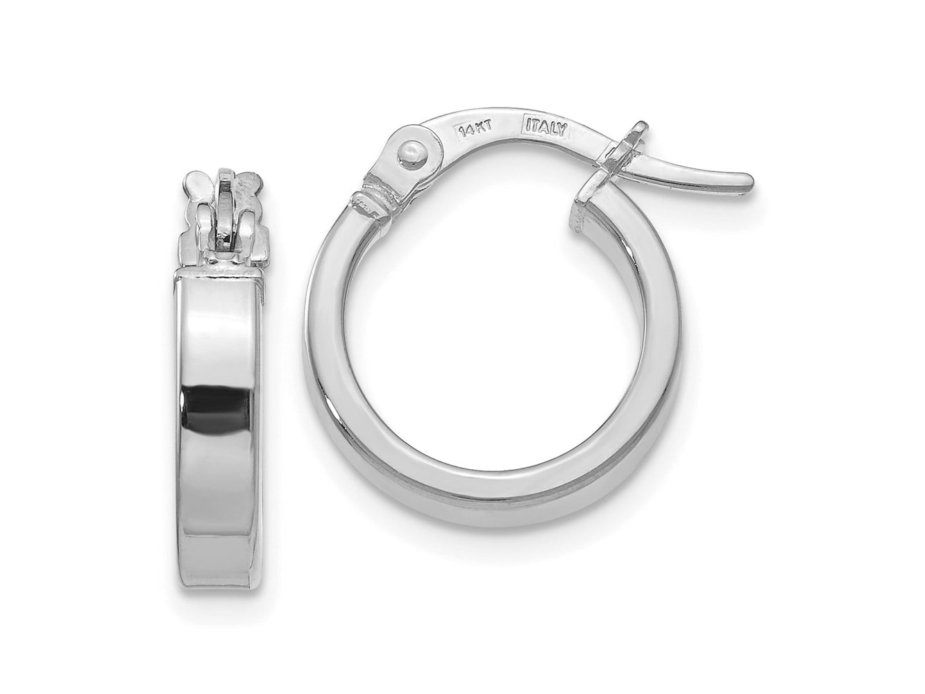 FJC Finejewelers 14 kt White Gold Hoops Polished Hoop Earrings 15 mm x 13 mm