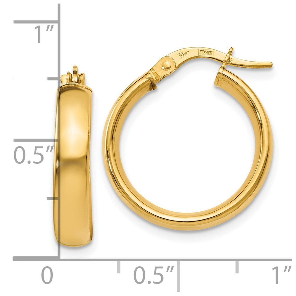 FJC Finejewelers 14 kt Yellow Gold Hoop Polished Earrings 20 mm x 18 mm