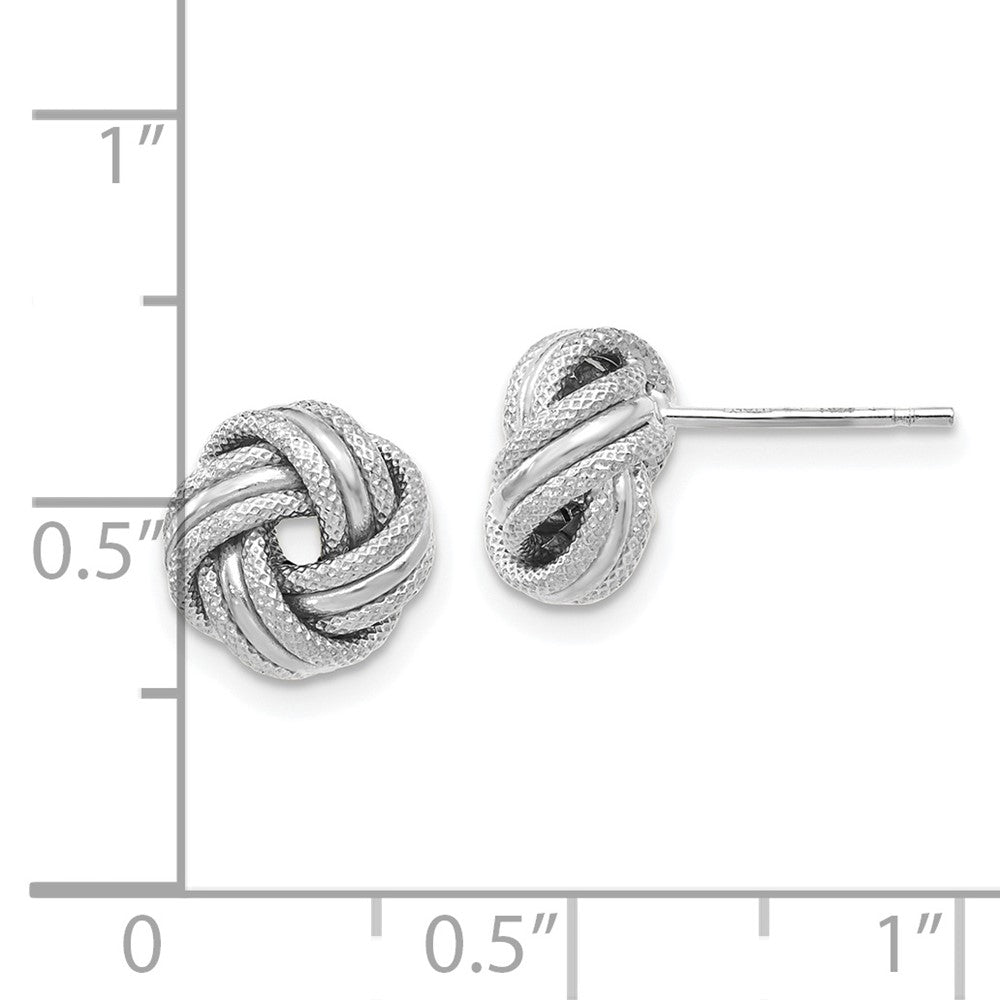 FJC Finejewelers 14 kt White Gold Love Knots Knot Polished Bright Cut Post Earrings 8 mm x 9 mm