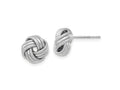 FJC Finejewelers 14 kt White Gold Love Knots Knot Polished Bright Cut Post Earrings 8 mm x 9 mm