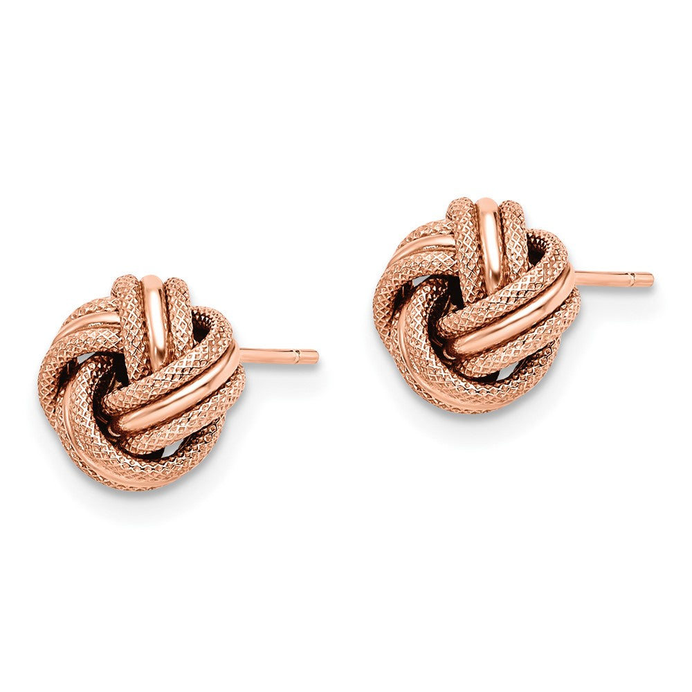 FJC Finejewelers 14 kt Rose Gold Love Knots Knot Polished Bright Cut Post Earrings 8 mm x 9 mm