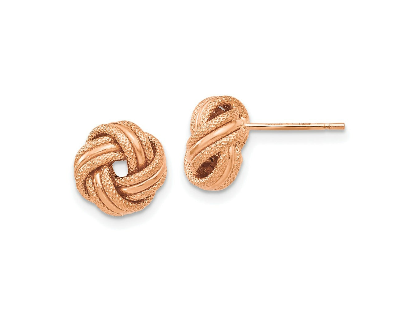 FJC Finejewelers 14 kt Rose Gold Love Knots Knot Polished Bright Cut Post Earrings 8 mm x 9 mm
