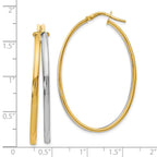 FJC Finejewelers 14 kt Yellow Gold Rhodium-plated Polished Hoop Earrings 44 mm x 28 mm