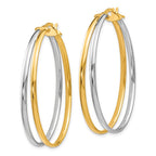 FJC Finejewelers 14 kt Yellow Gold Rhodium-plated Polished Hoop Earrings 44 mm x 28 mm