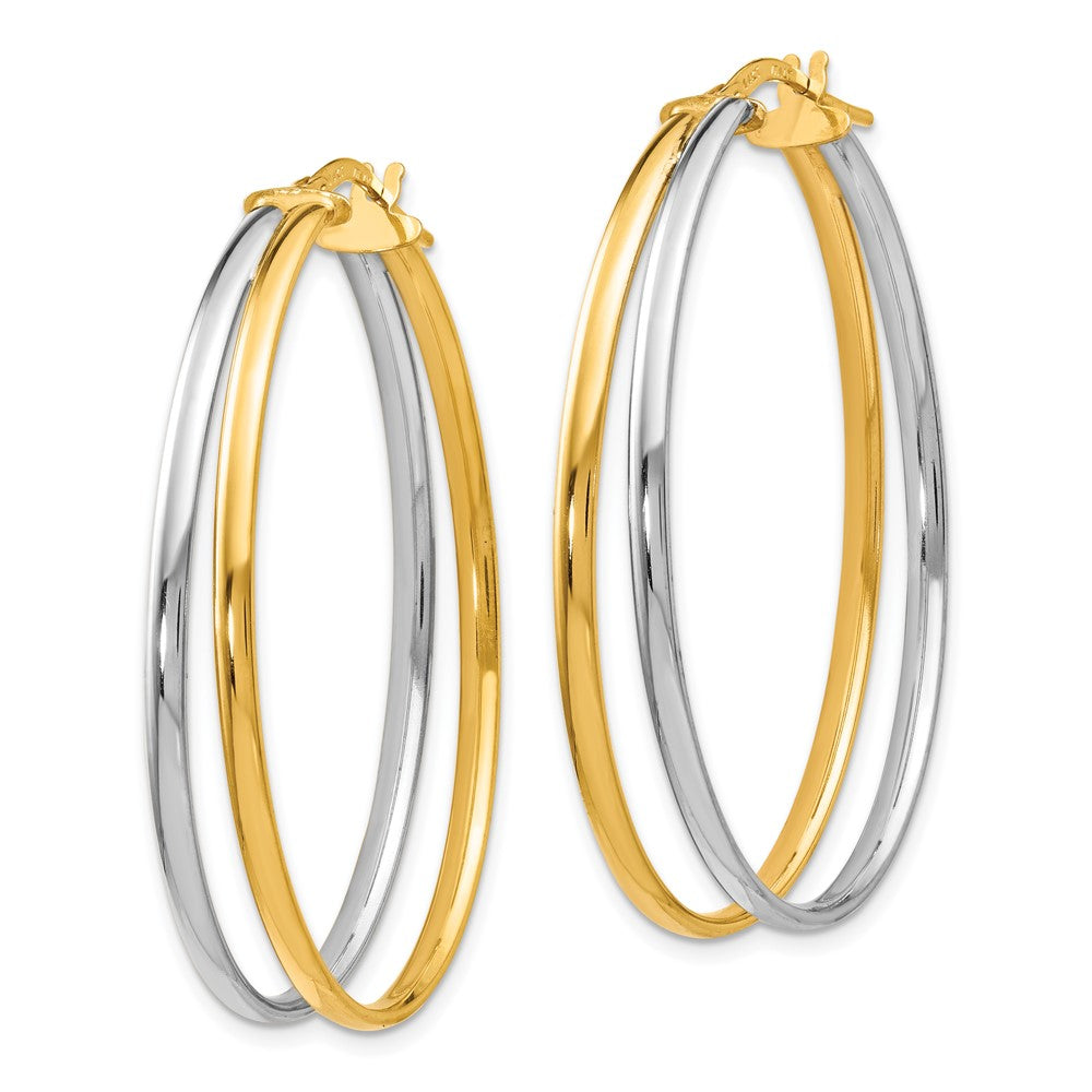 FJC Finejewelers 14 kt Yellow Gold Rhodium-plated Polished Hoop Earrings 44 mm x 28 mm