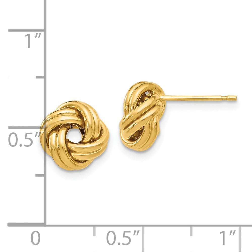 FJC Finejewelers 14 kt Yellow Gold Button Polished Love Knot Post Earrings 9 mm x 9 mm