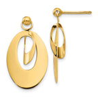 FJC Finejewelers 14 kt Yellow Gold Hand Made Dangle Polished and Scratch Finish Oval Earrings