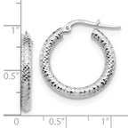 FJC Finejewelers 14 kt White Gold Hoops Bright Cut Round Hoop Earrings 22 mm x 21 mm