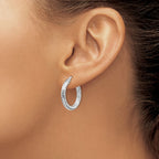 FJC Finejewelers 14 kt White Gold Hoops Bright Cut Round Hoop Earrings 22 mm x 21 mm