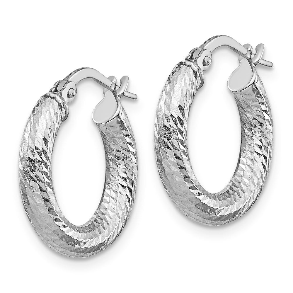 FJC Finejewelers 14 kt White Gold Bright Cut Round Hoop Earrings 17 mm x 16 mm