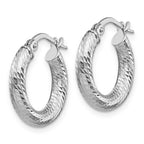 FJC Finejewelers 14 kt White Gold Bright Cut Round Hoop Earrings 17 mm x 16 mm