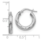 FJC Finejewelers 14 kt White Gold Bright Cut Round Hoop Earrings 17 mm x 16 mm